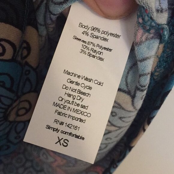 XS LuLaRoe Randy T-Shirt B03 771 - Picture 4 of 5